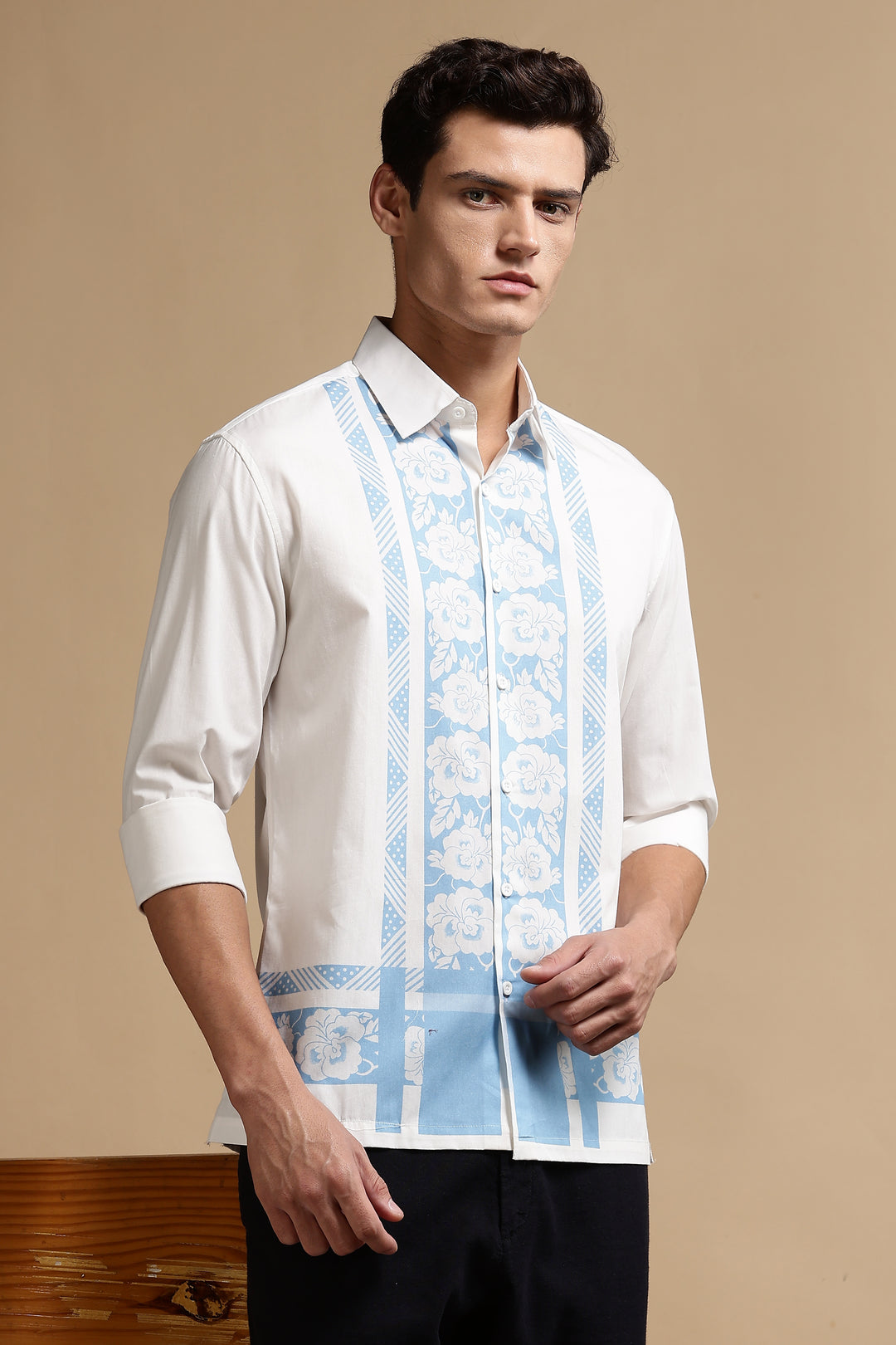 Floral Blue Printed Shirt