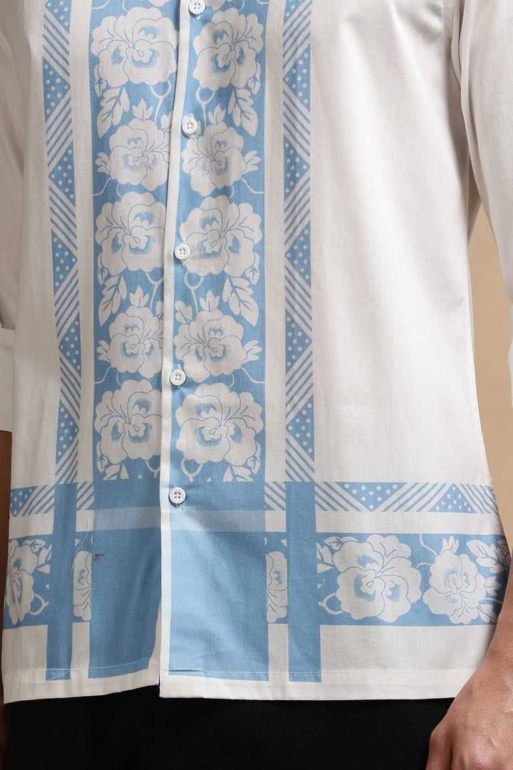 Floral Blue Printed Shirt