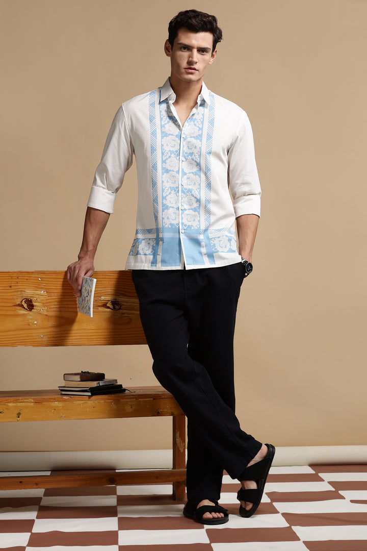 Floral Blue Printed Shirt