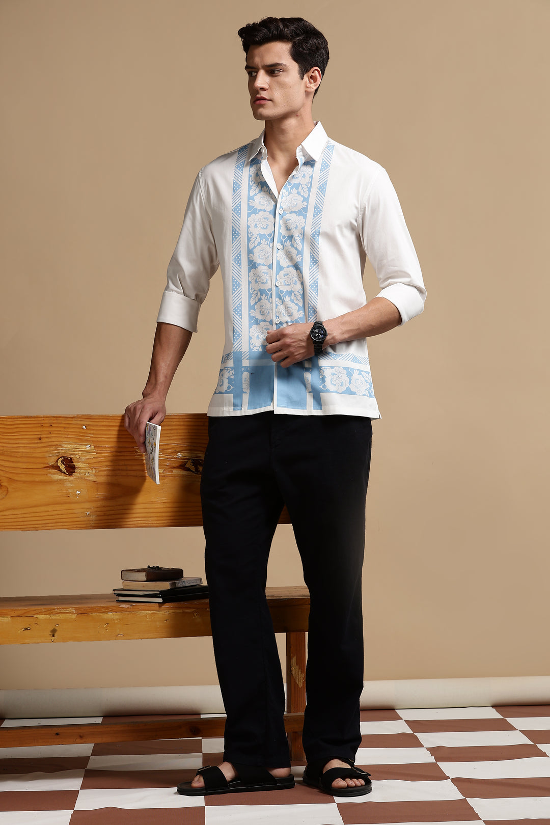 Floral Blue Printed Shirt