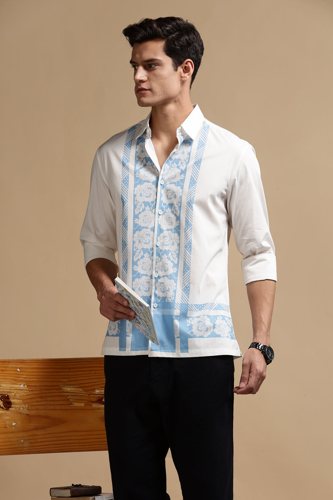 Floral Blue Printed Shirt