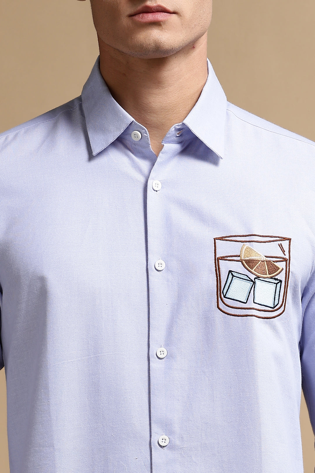 Glass: Blue Embroidery Shirt