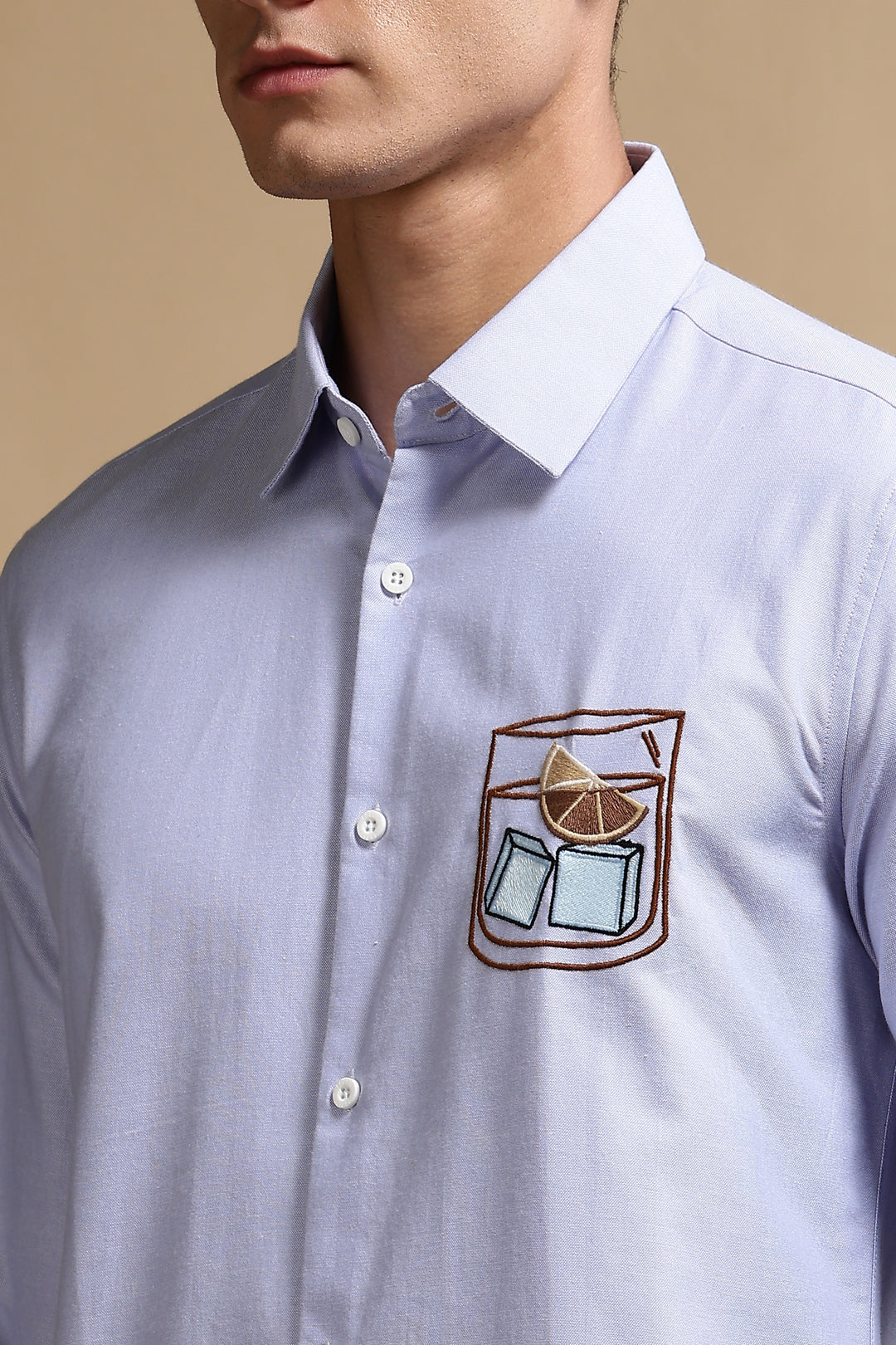 Glass: Blue Embroidery Shirt