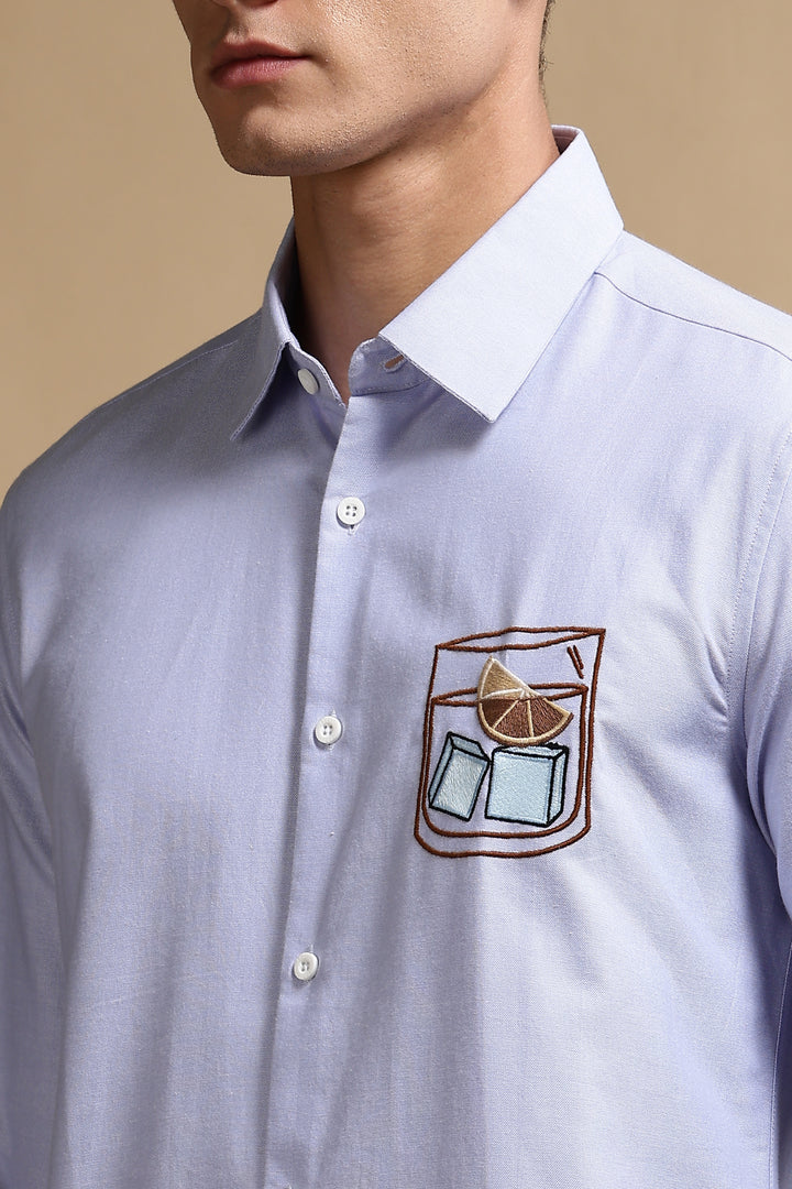Glass: Blue Embroidery Shirt