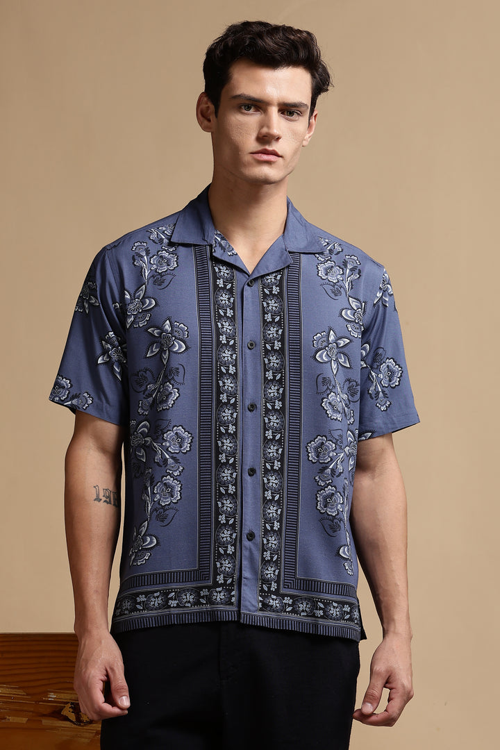 Turquoise Cuban Shirt