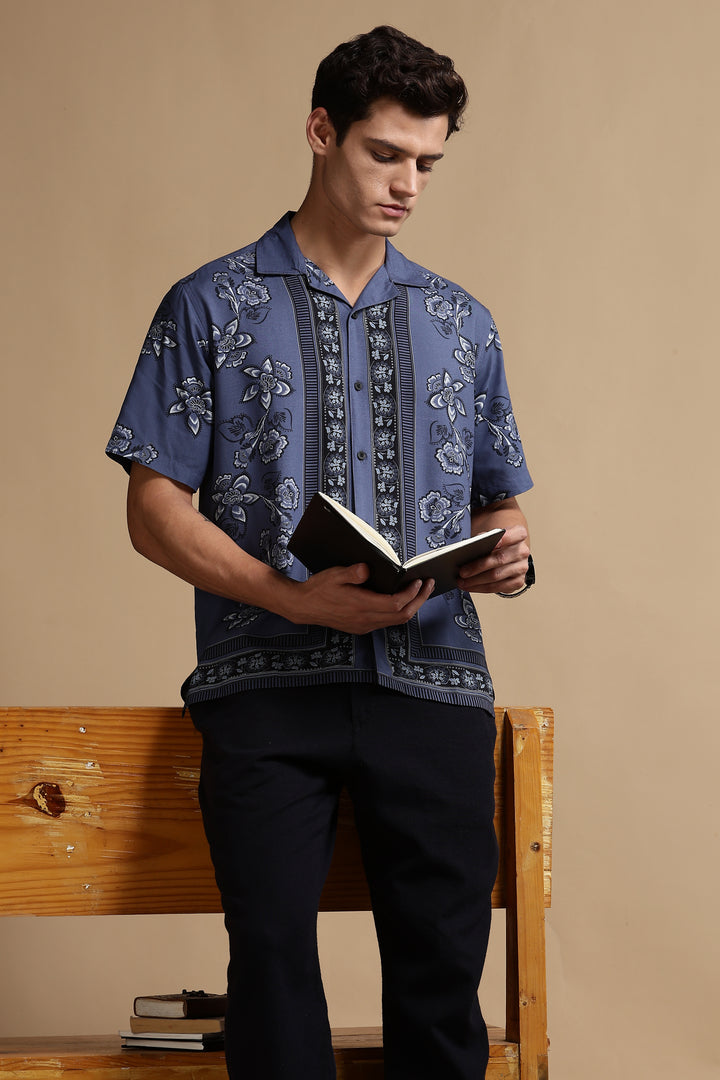 Turquoise Cuban Shirt