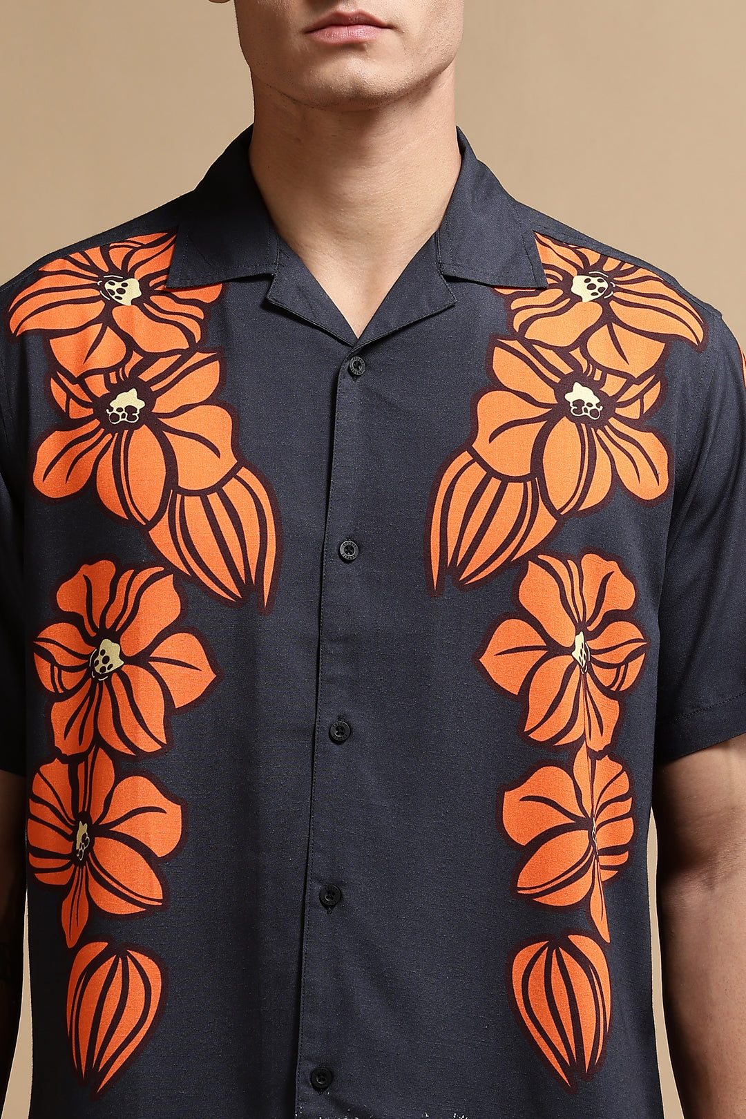 Tangerine Blossom Cuban Shirt