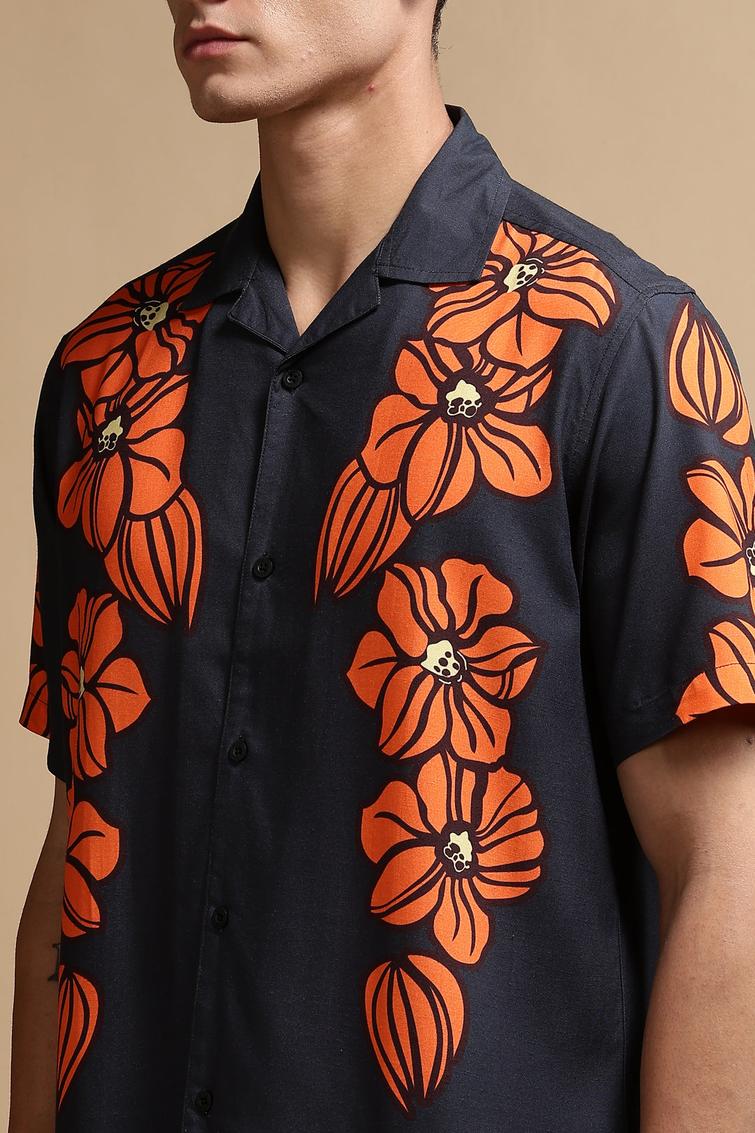 Tangerine Blossom Cuban Shirt