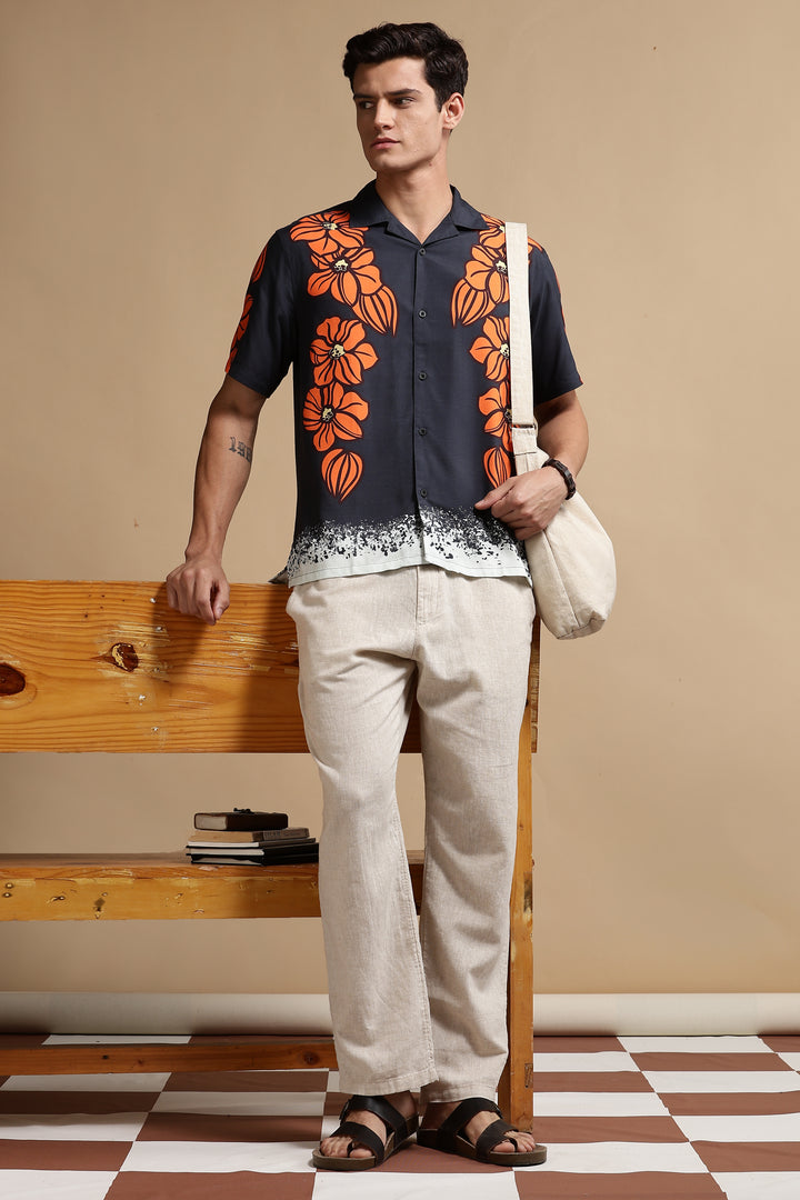 Tangerine Blossom Cuban Shirt