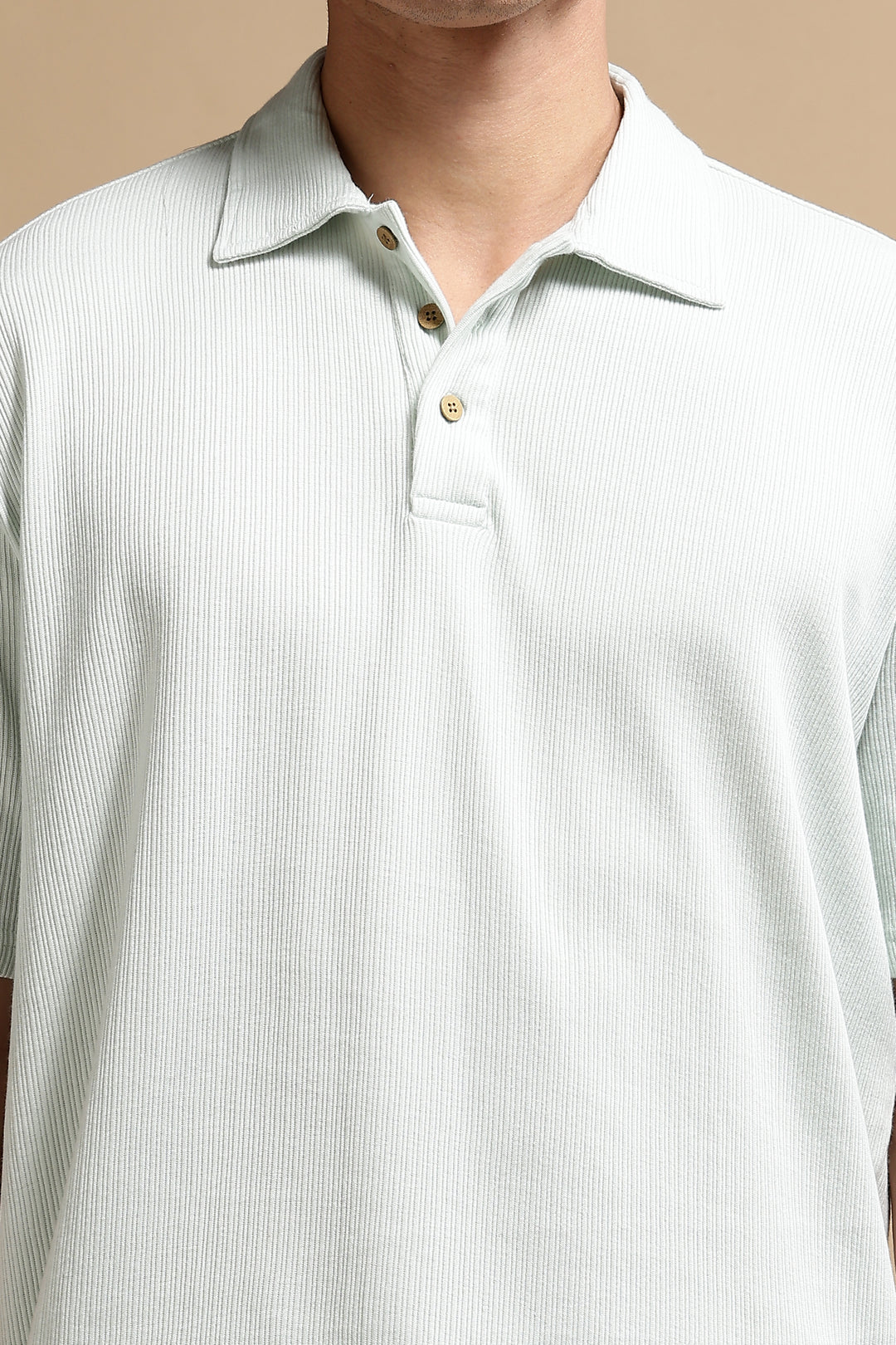 Classic Mint Green Oversized Textured Polo