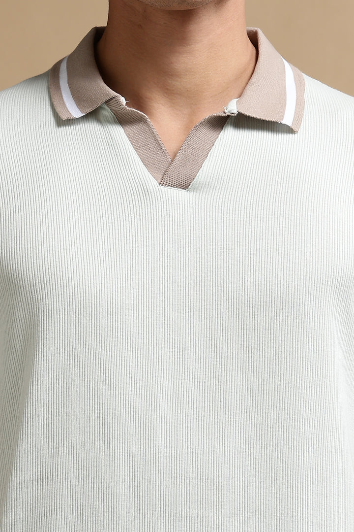 Contrast Collar Mint Green Polo