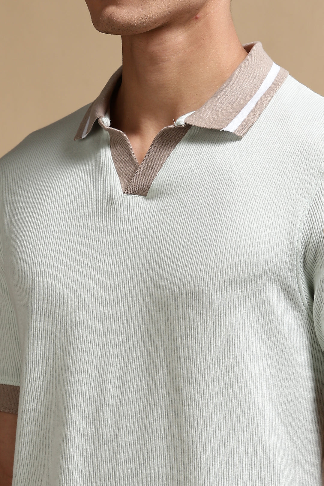 Contrast Collar Mint Green Polo