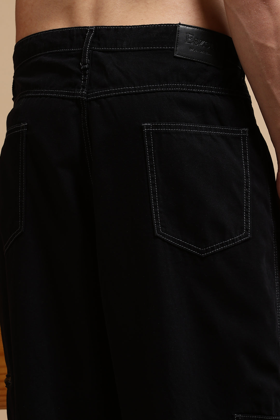 Black Dyed Cargo Pants