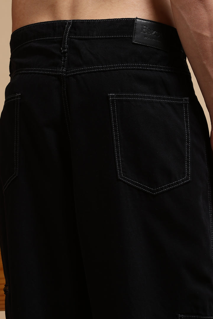 Black Dyed Cargo Pants