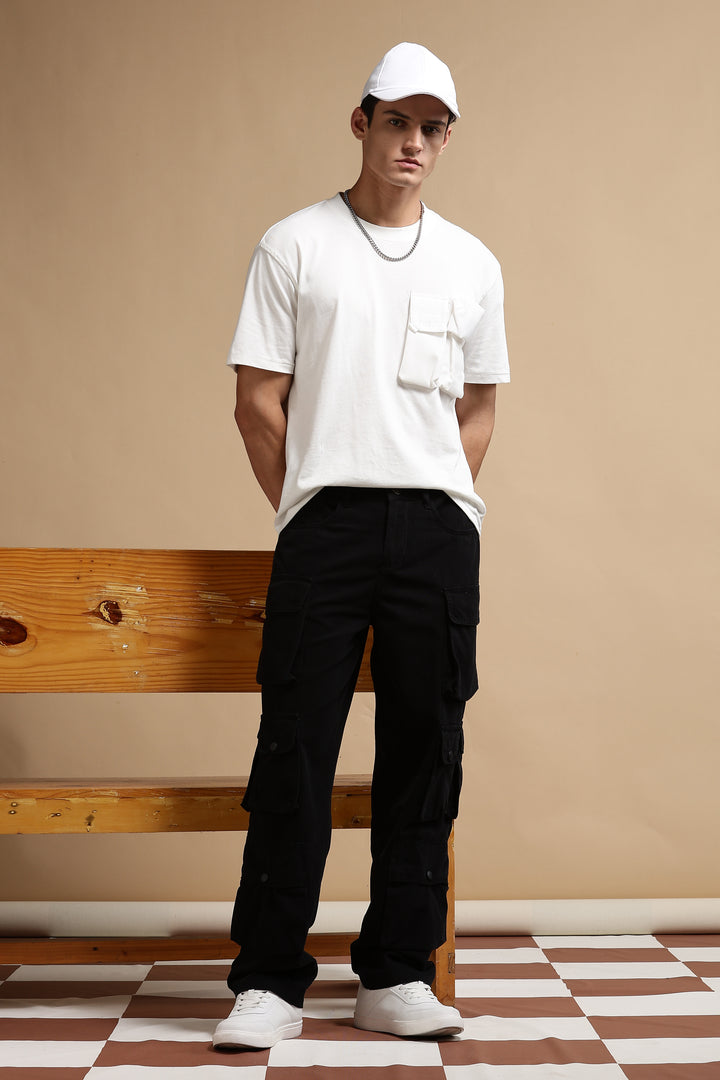 Black Canvas Cargo Pants