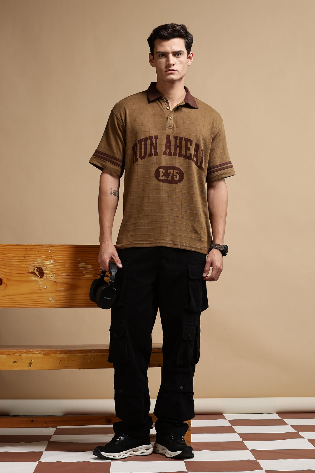 Run Ahead Oversized Brown Polo