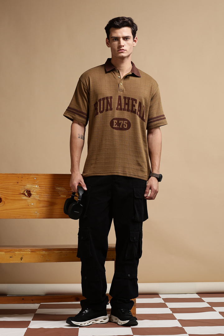 Run Ahead Oversized Brown Polo
