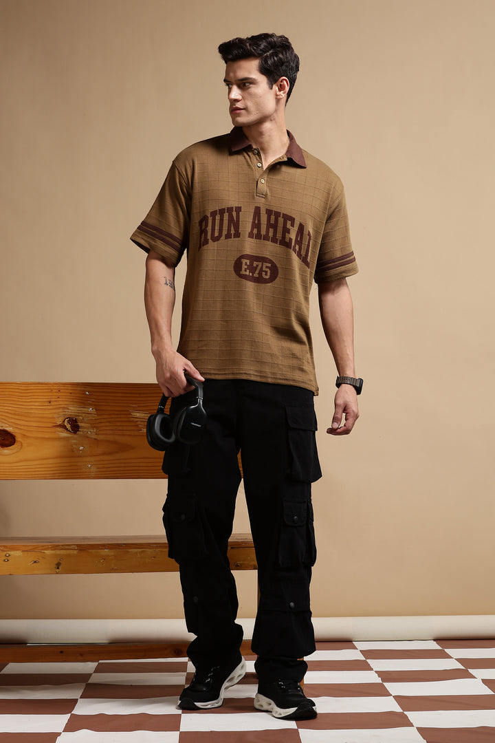 Run Ahead Oversized Brown Polo