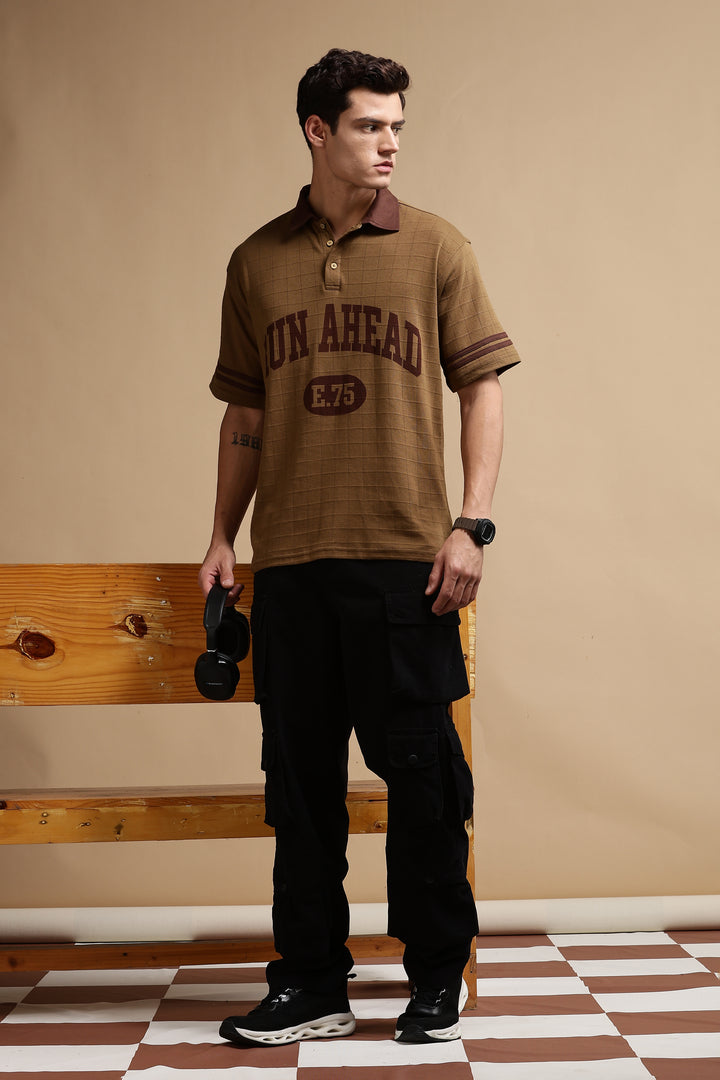 Run Ahead Oversized Brown Polo