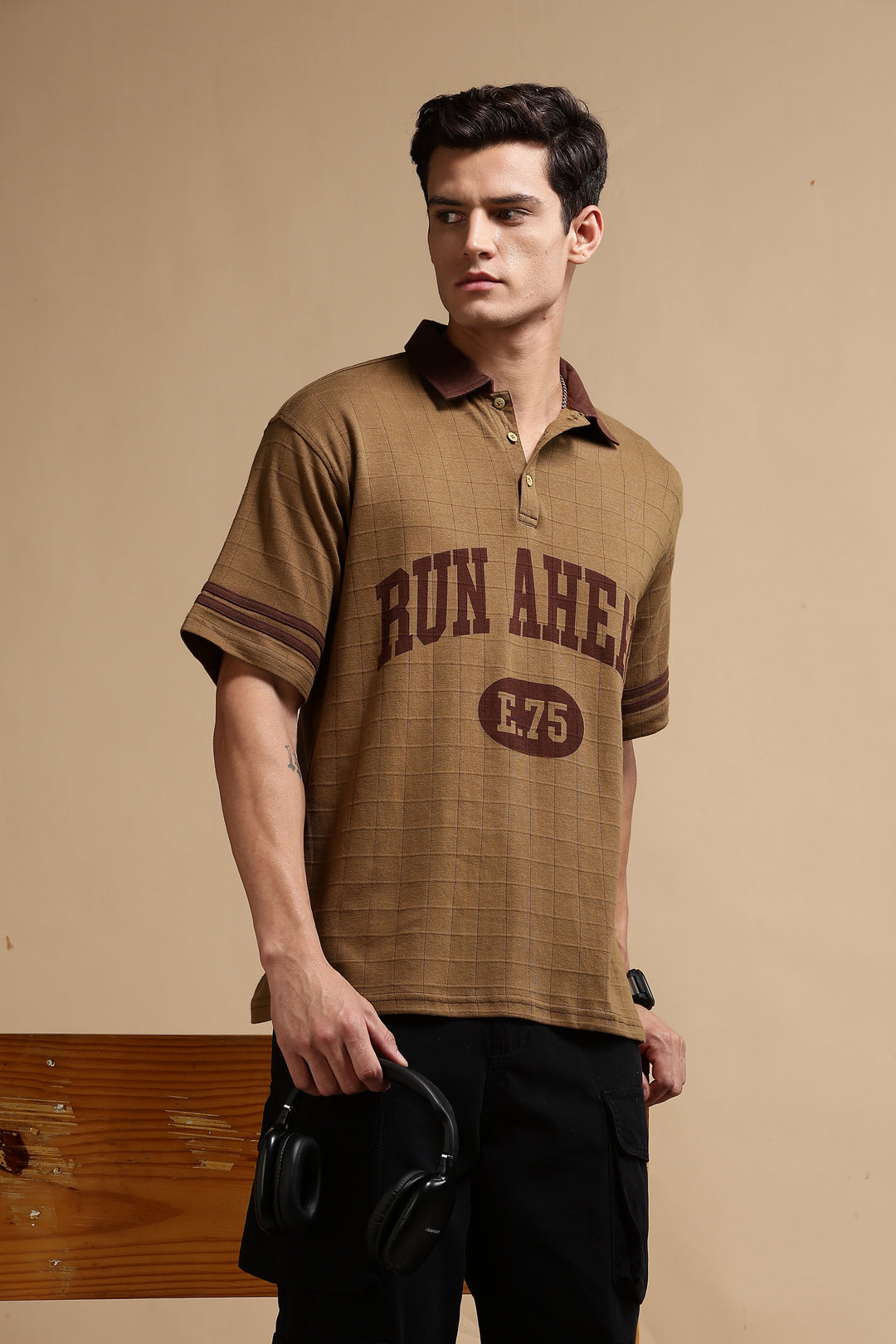 Run Ahead Oversized Brown Polo