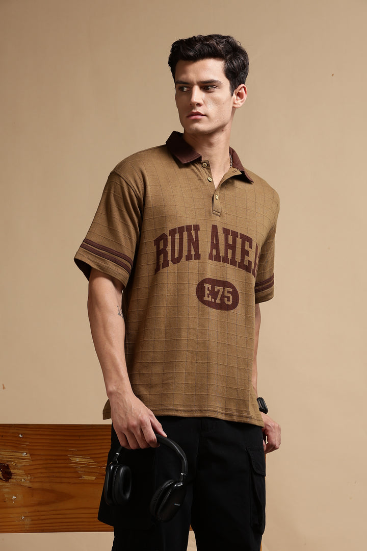 Run Ahead Oversized Brown Polo