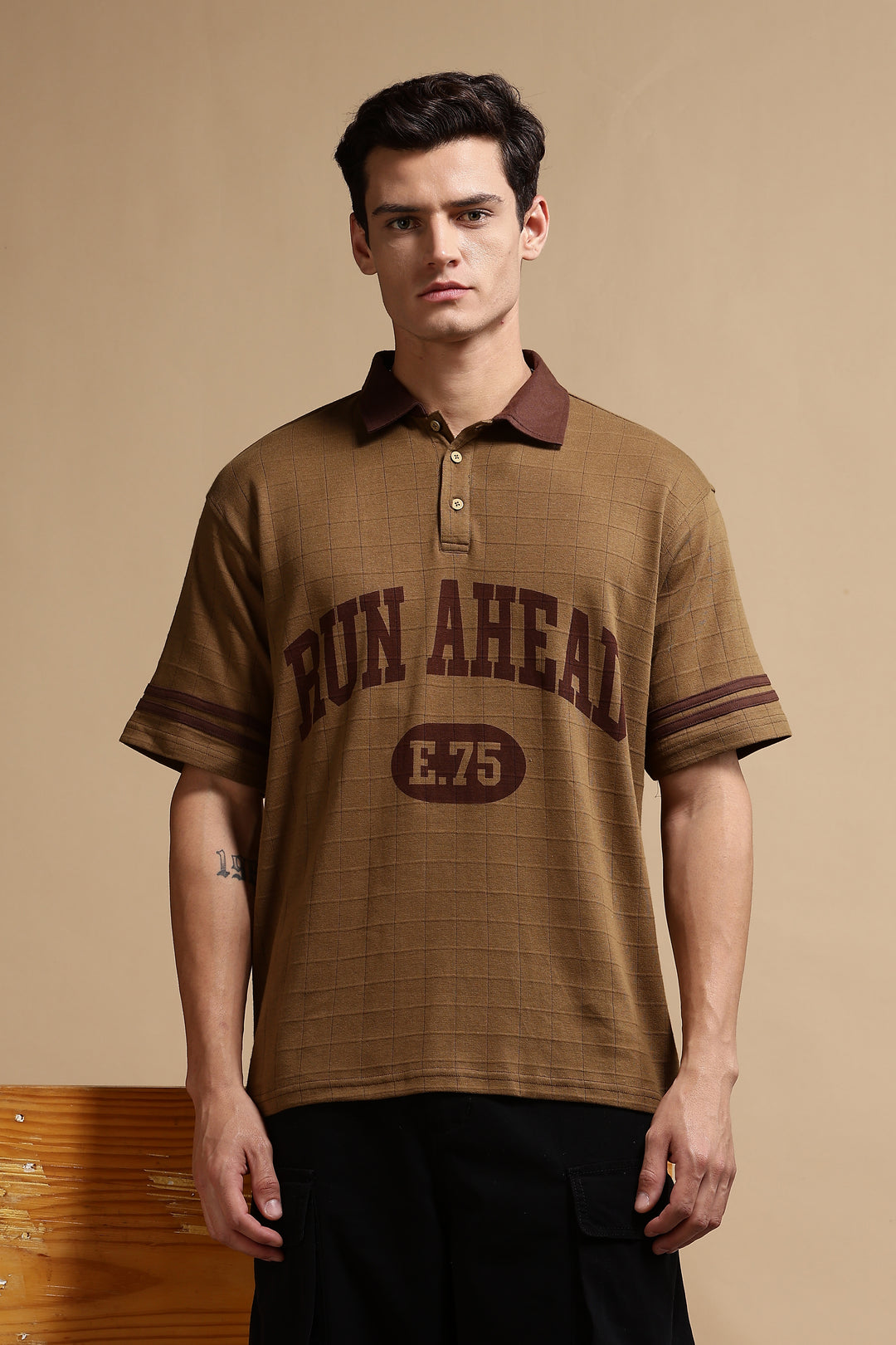 Run Ahead Oversized Brown Polo
