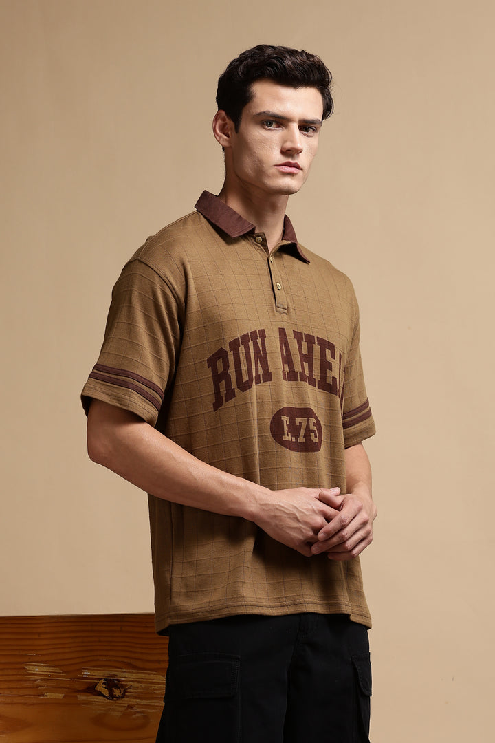 Run Ahead Oversized Brown Polo