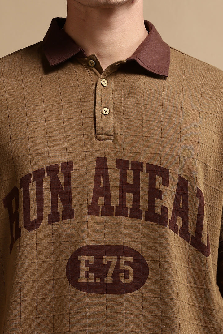 Run Ahead Oversized Brown Polo