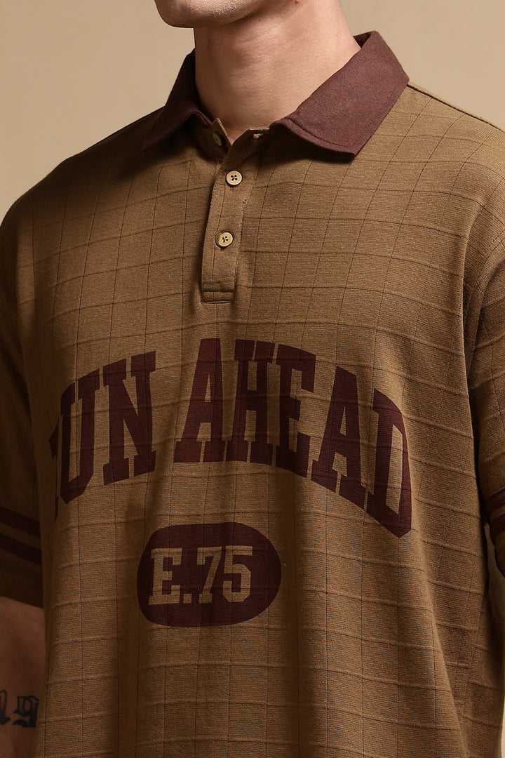 Run Ahead Oversized Brown Polo