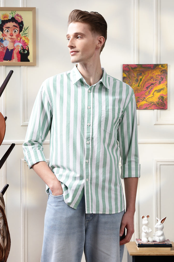Oxford: Green Stripes Shirt