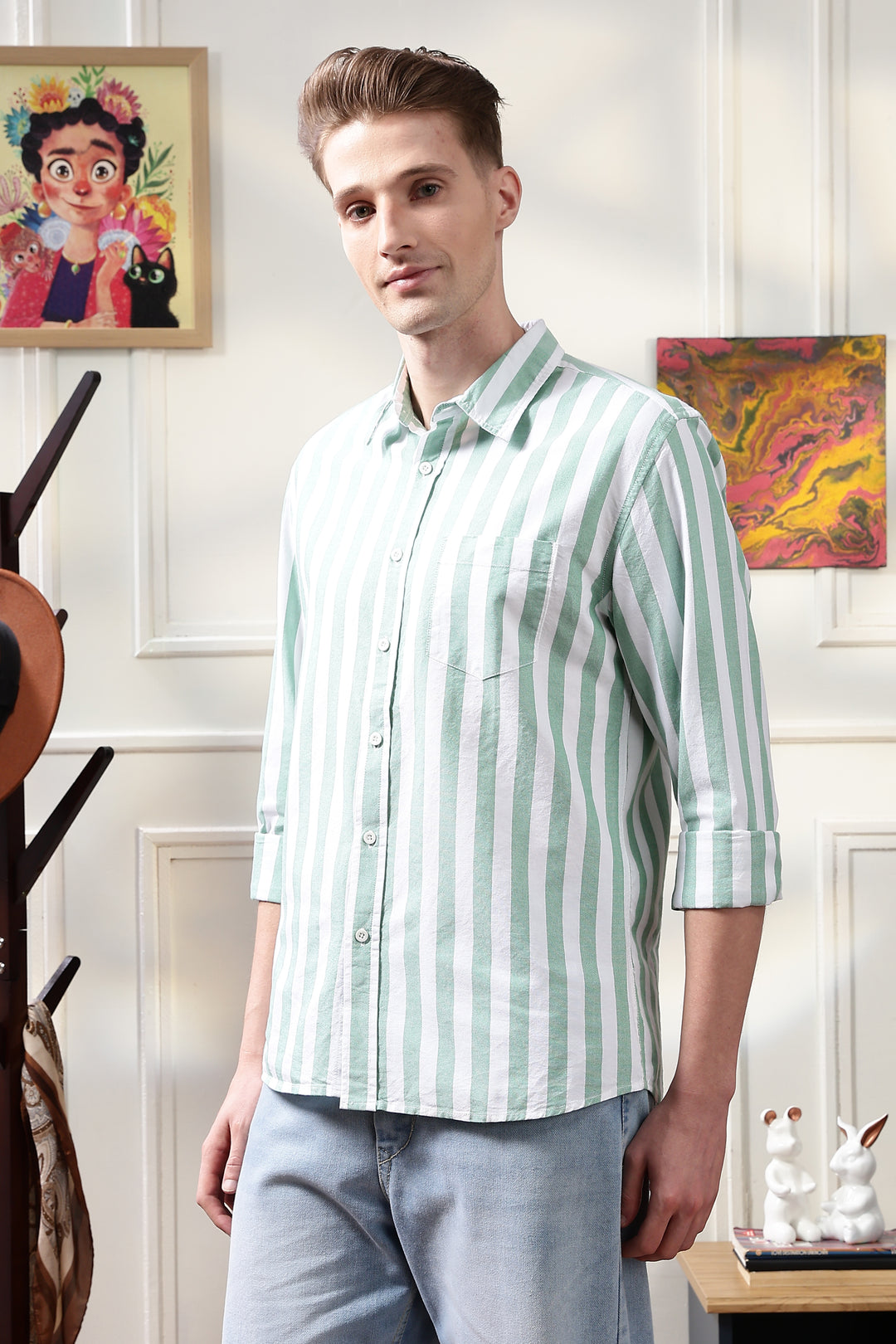 Oxford: Green Stripes Shirt