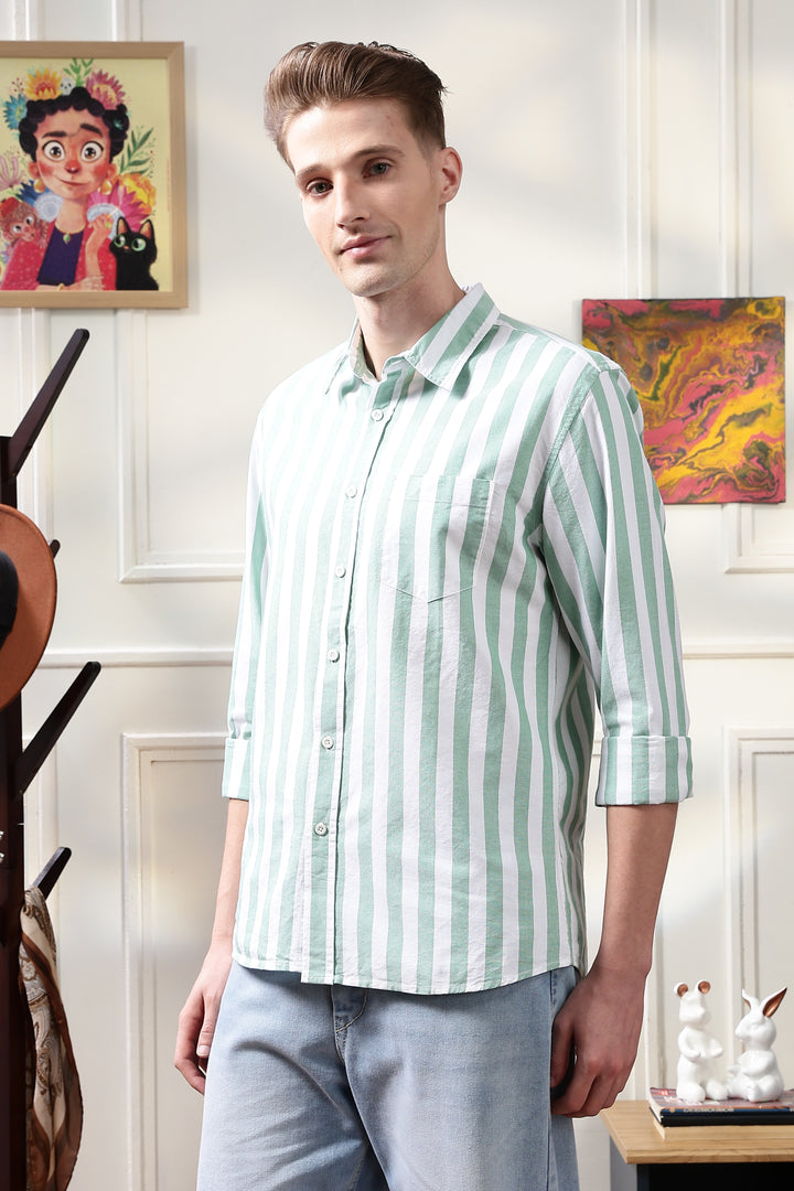 Oxford: Green Stripes Shirt