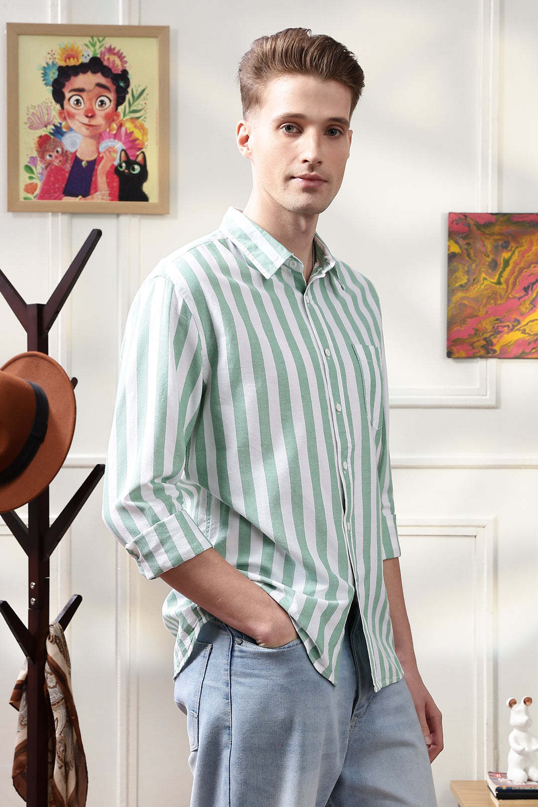 Oxford: Green Stripes Shirt