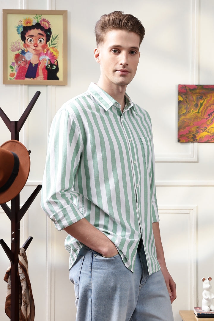 Oxford: Green Stripes Shirt