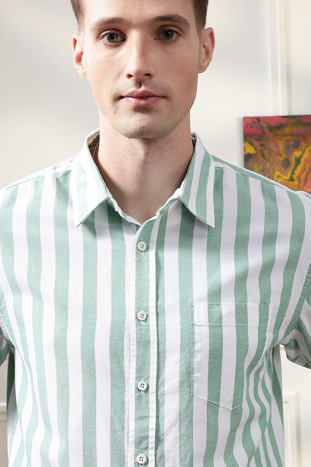 Oxford: Green Stripes Shirt