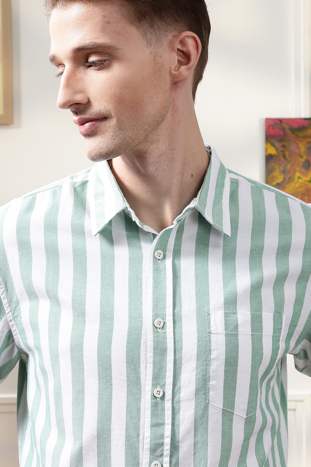 Oxford: Green Stripes Shirt