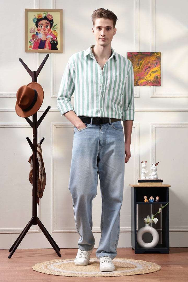 Oxford: Green Stripes Shirt
