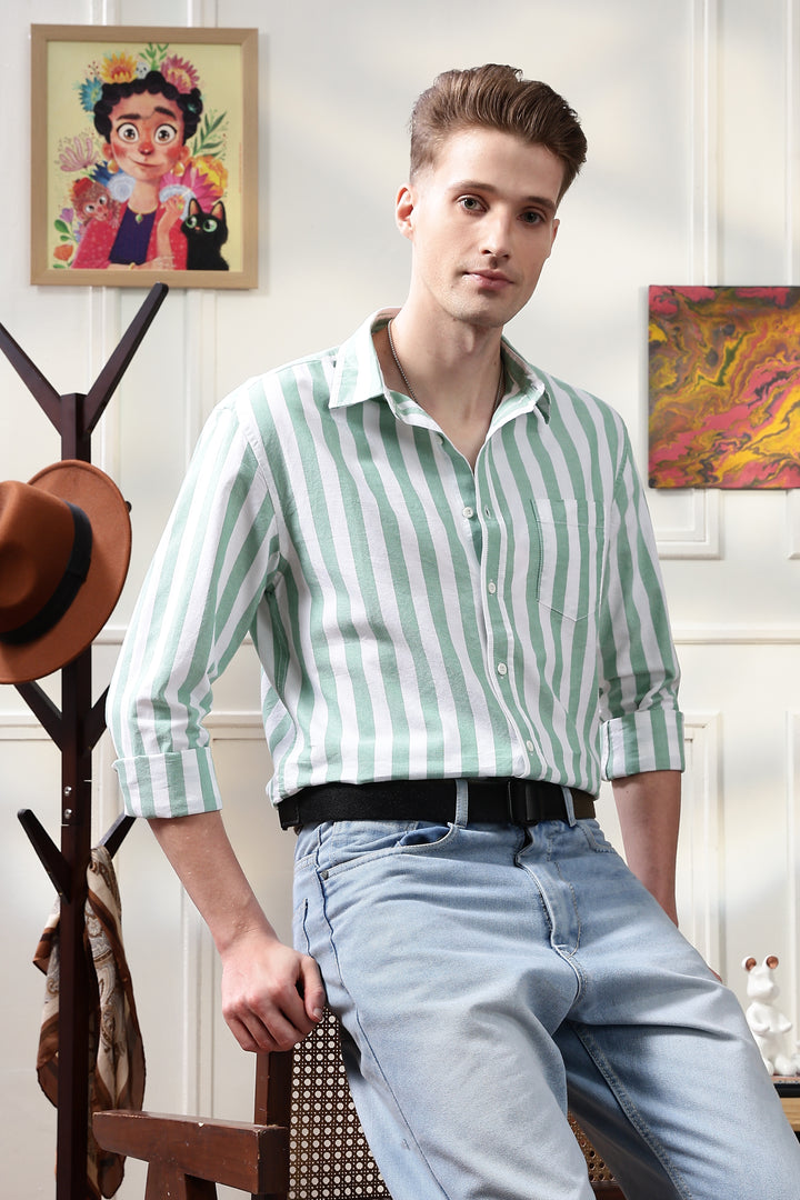 Oxford: Green Stripes Shirt
