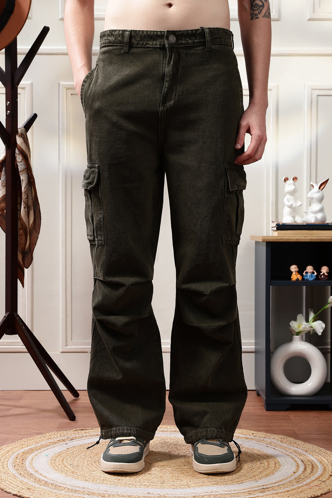 Parachute: Olive Dyed Baggy Cargo Pants