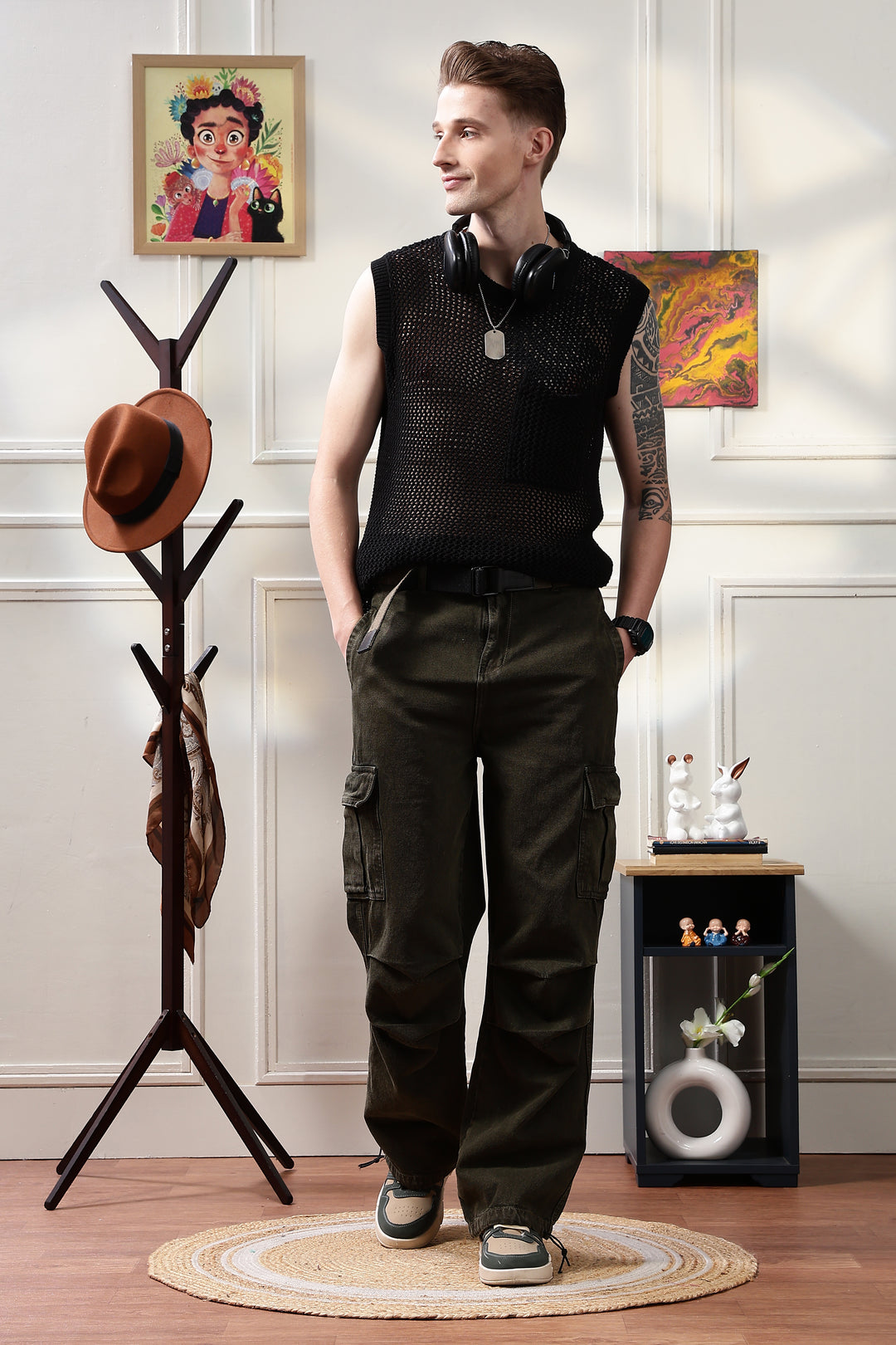 Parachute: Olive Dyed Baggy Cargo Pants