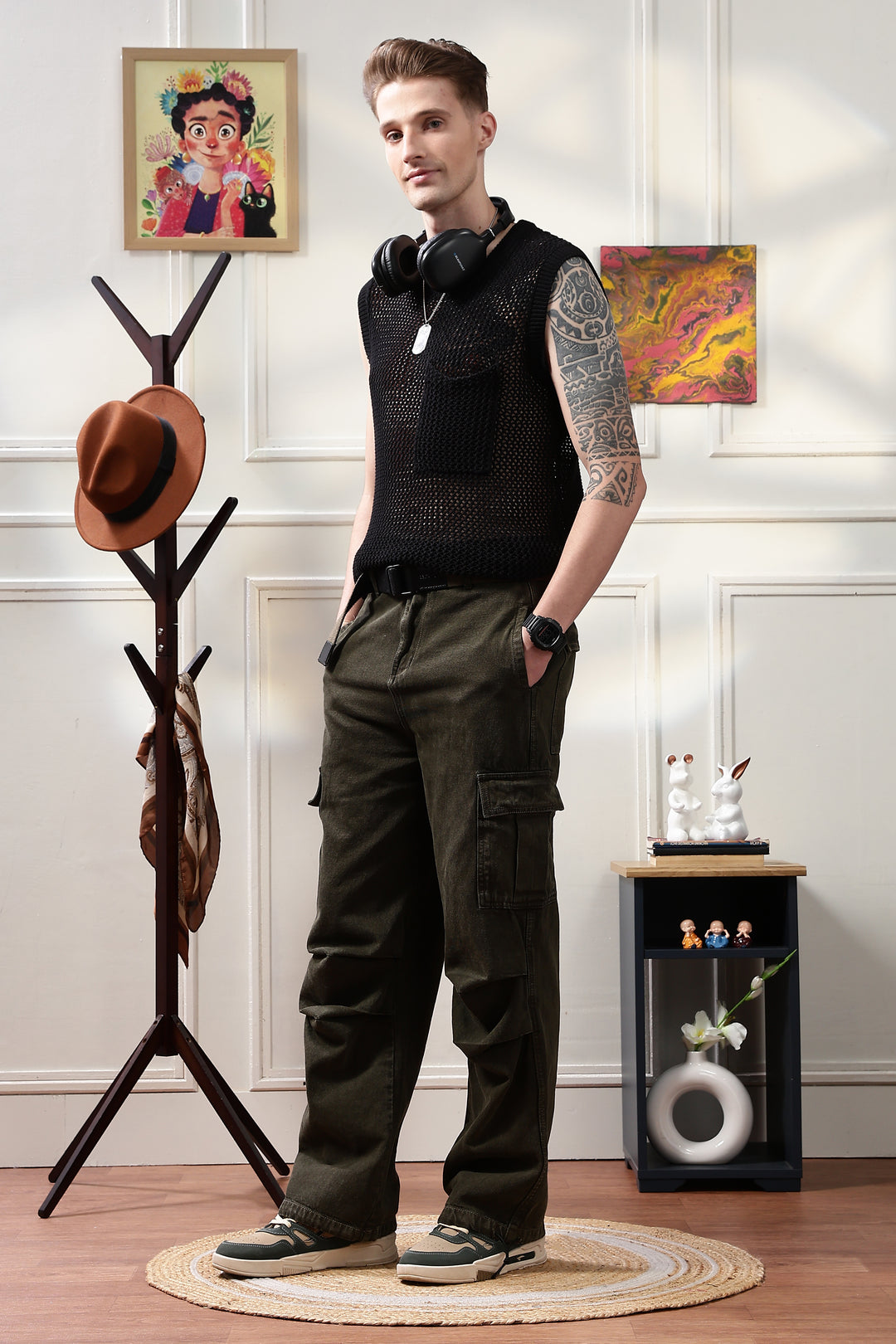 Parachute: Olive Dyed Baggy Cargo Pants