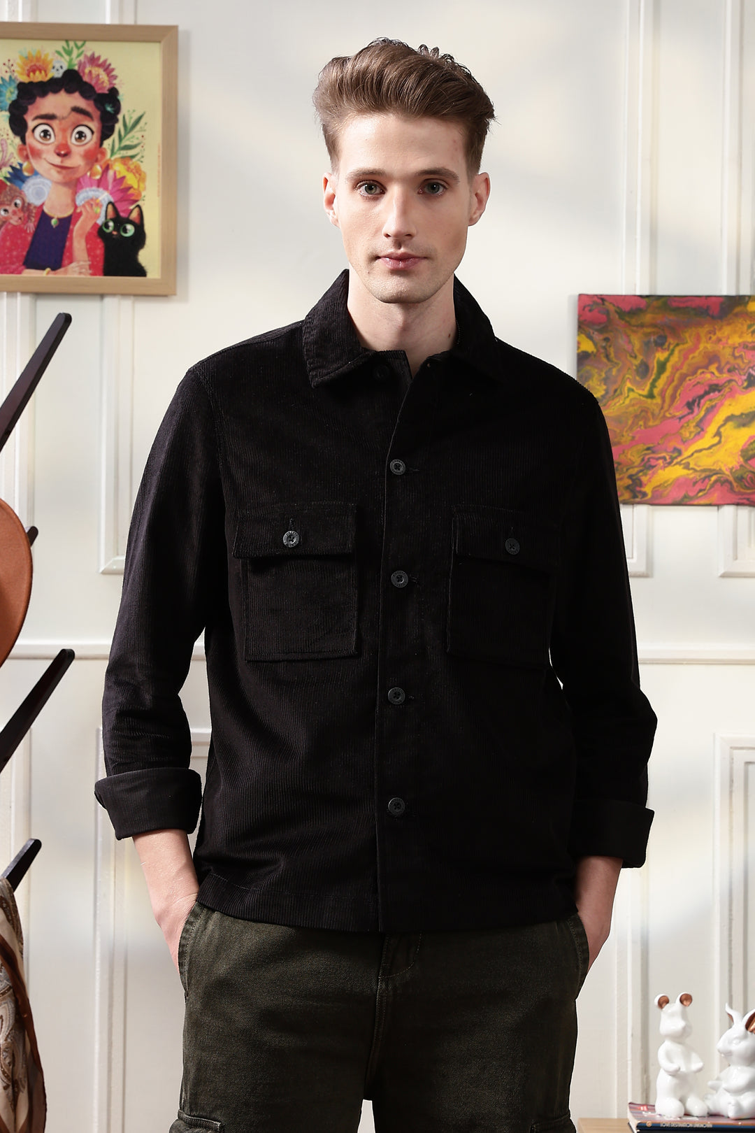 Corduroy:  Black Jacket