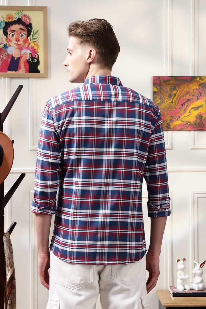 Twill: Red & Blue Checks Shirt