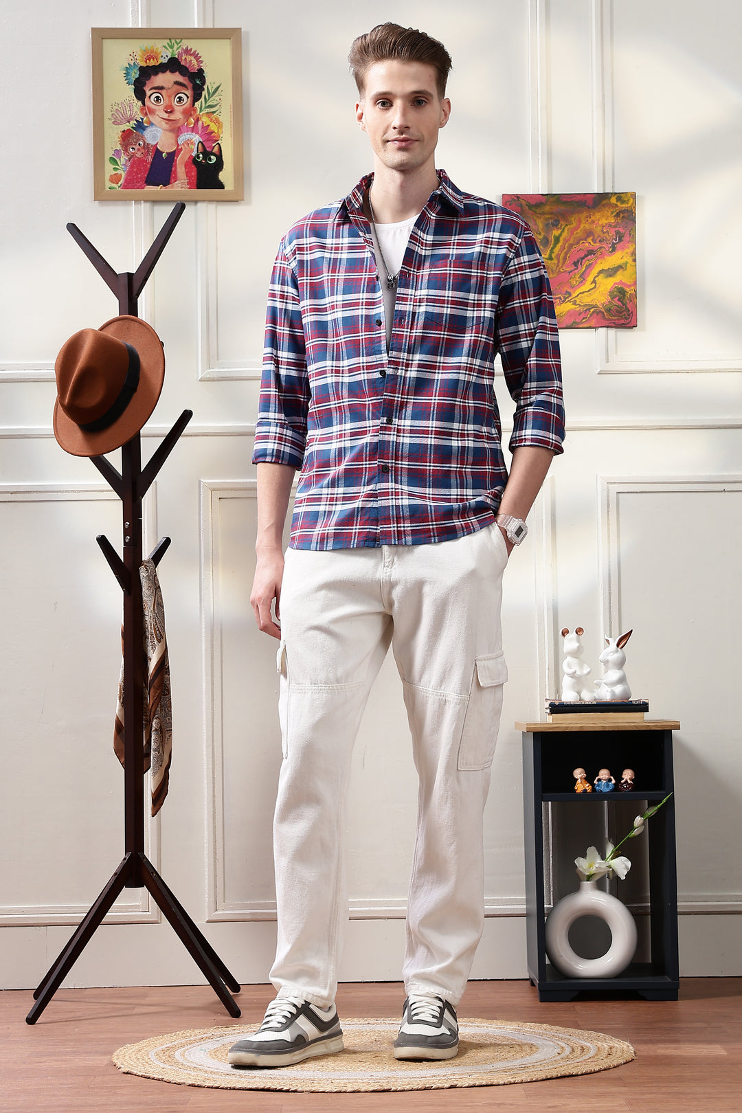 Twill: Red & Blue Checks Shirt