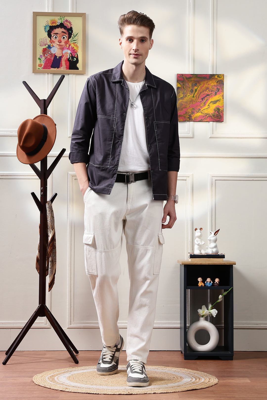 Cuban Overshirt Navy Blue