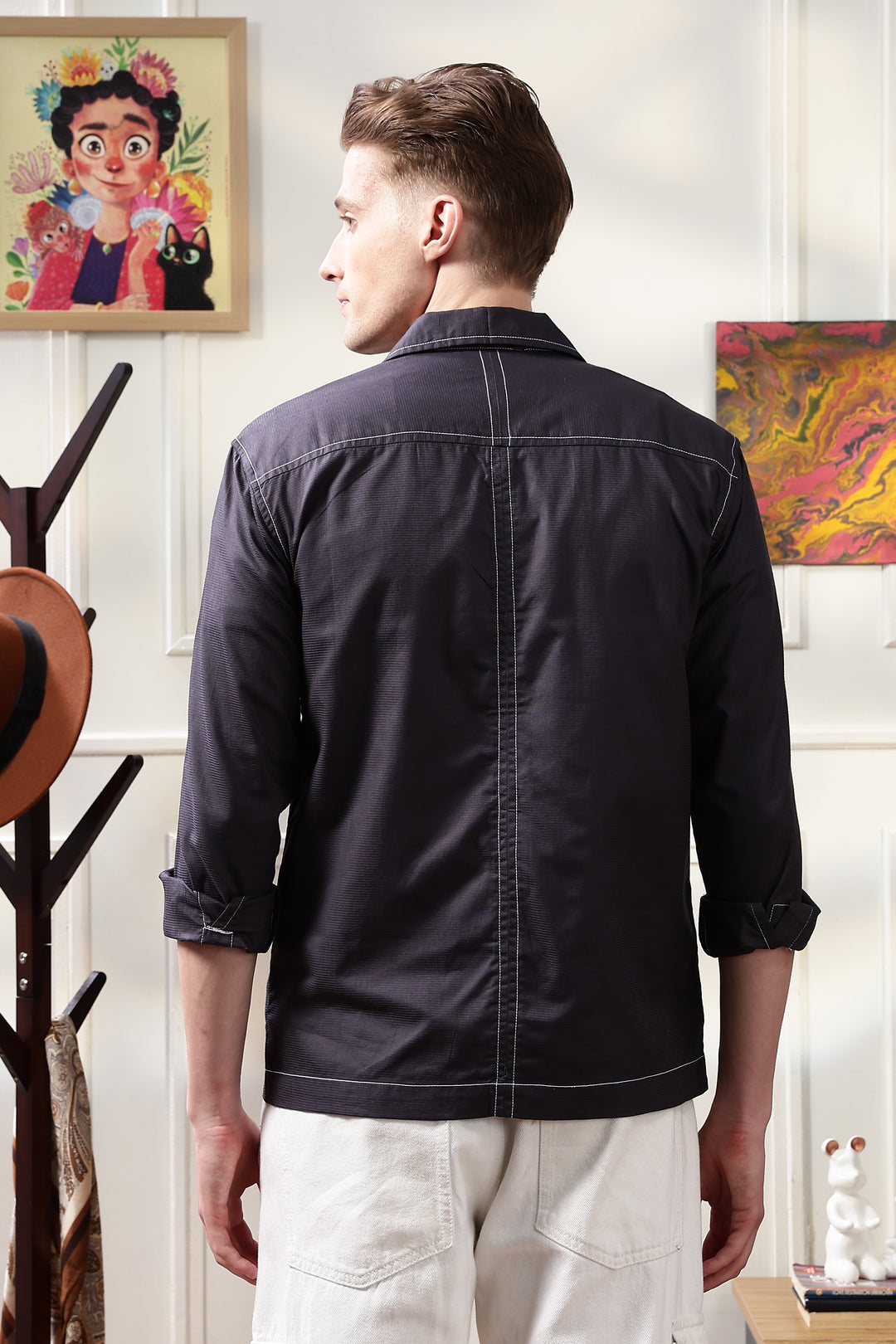Cuban Overshirt Navy Blue