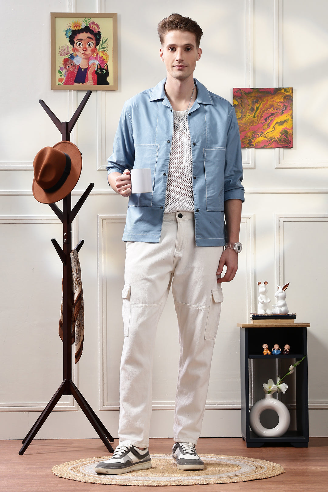 Cuban Overshirt: Light Blue