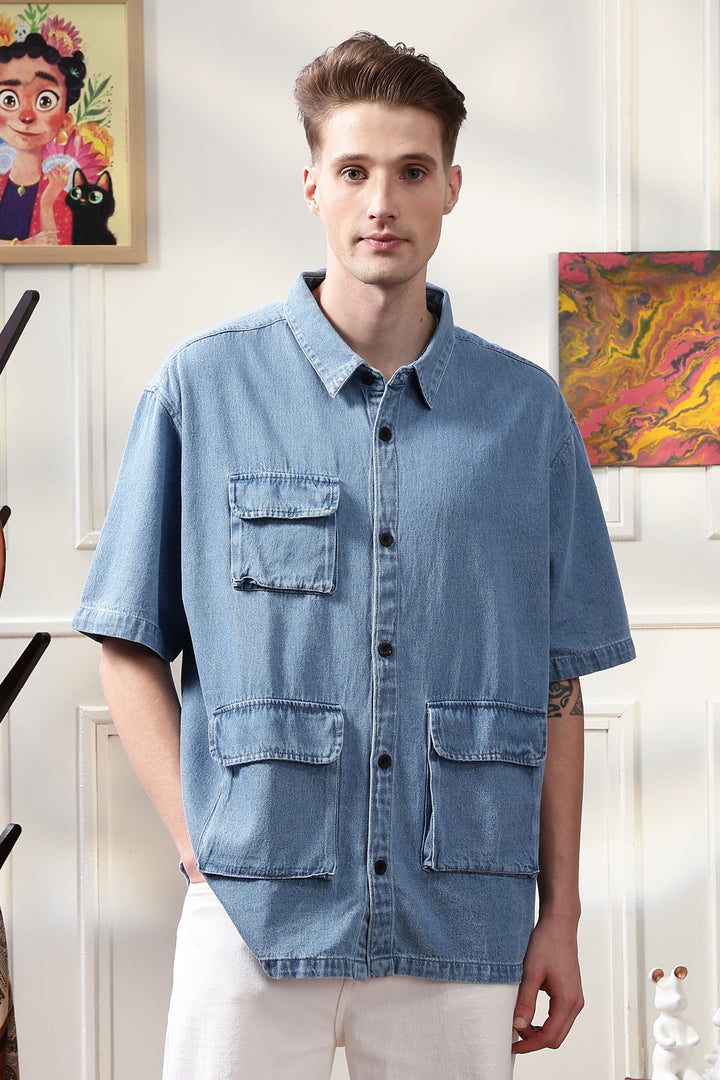 Denims: Ice Utility Oversized Shirt