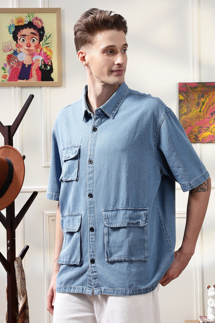 Denims: Ice Utility Oversized Shirt