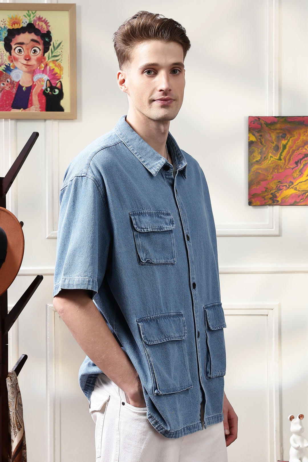 Denims: Ice Utility Oversized Shirt